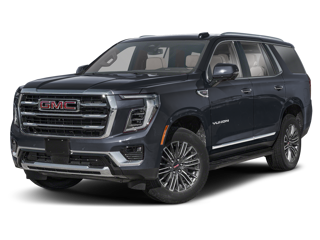 A black GMC Yukon angled left.