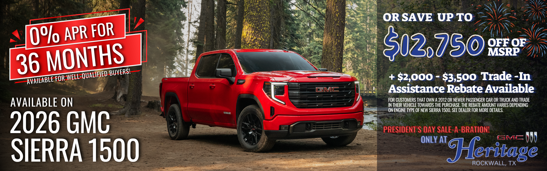 Save up to $12,750 off of MSRP on 2026 Sierra 1500!