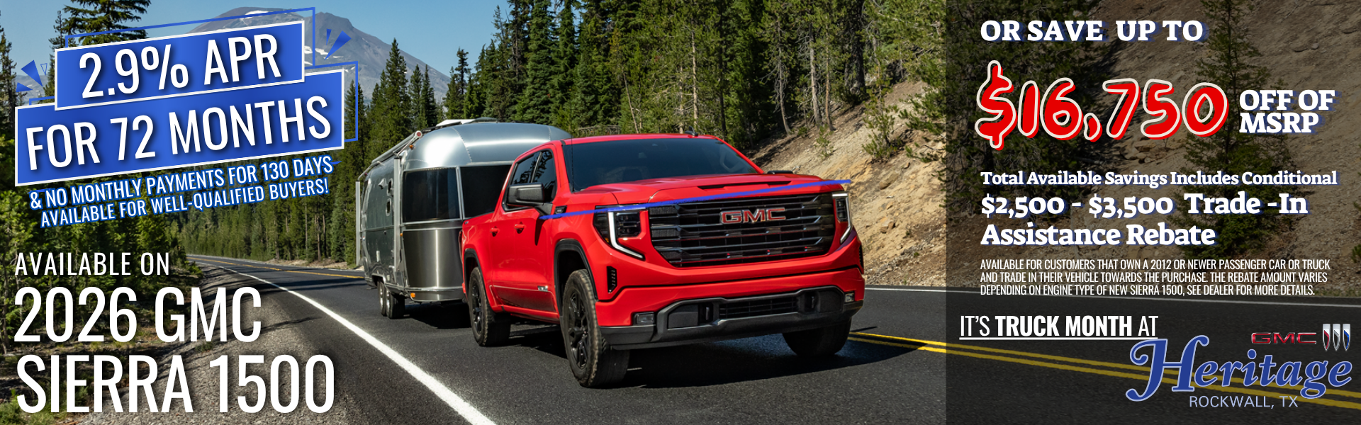 Save up to $16,750 off of MSRP on 2026 Sierra 1500!