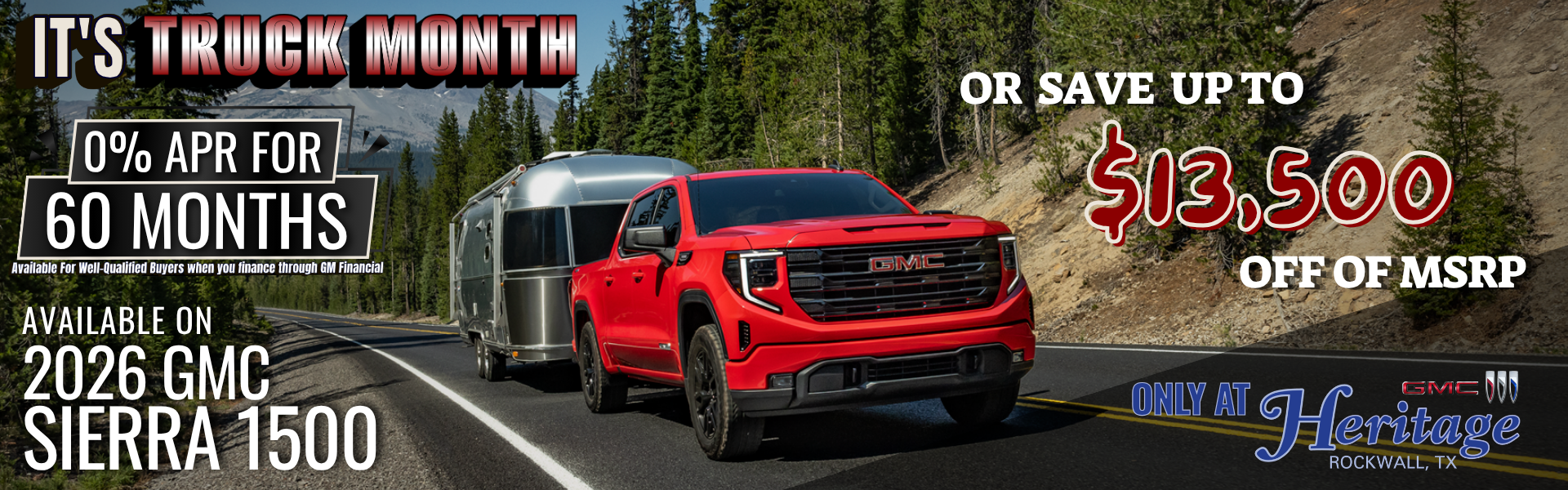 Save up to $13,500 off of MSRP on 2026 Sierra 1500!