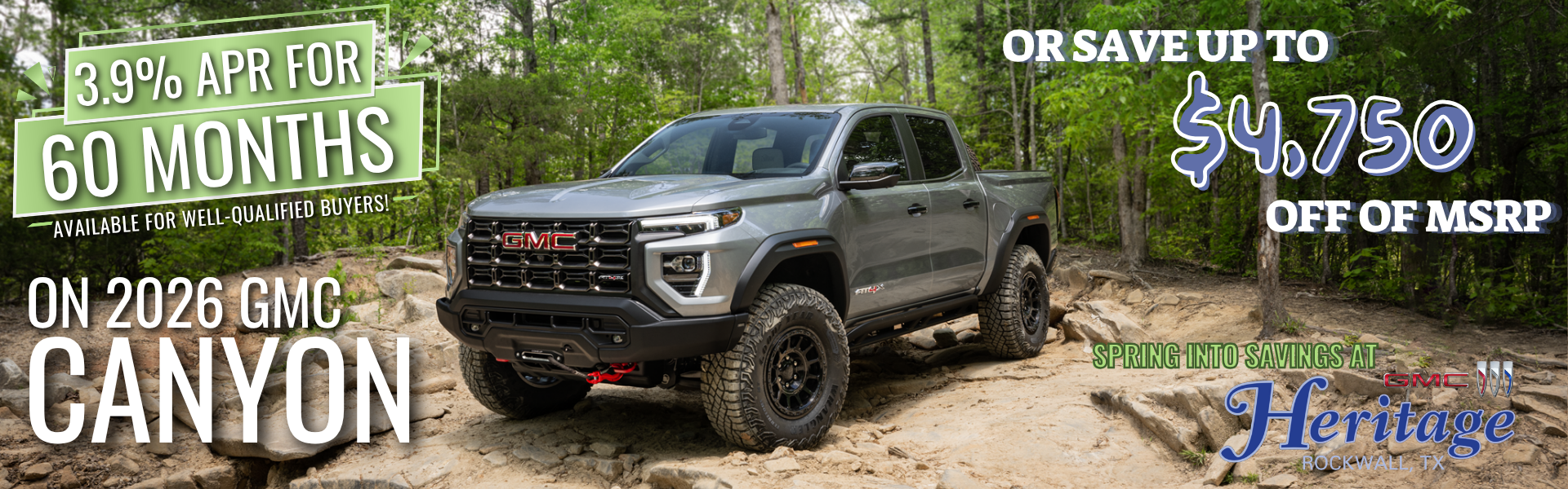 3.9% APR for 60 Months available on 2026 GMC Canyon!