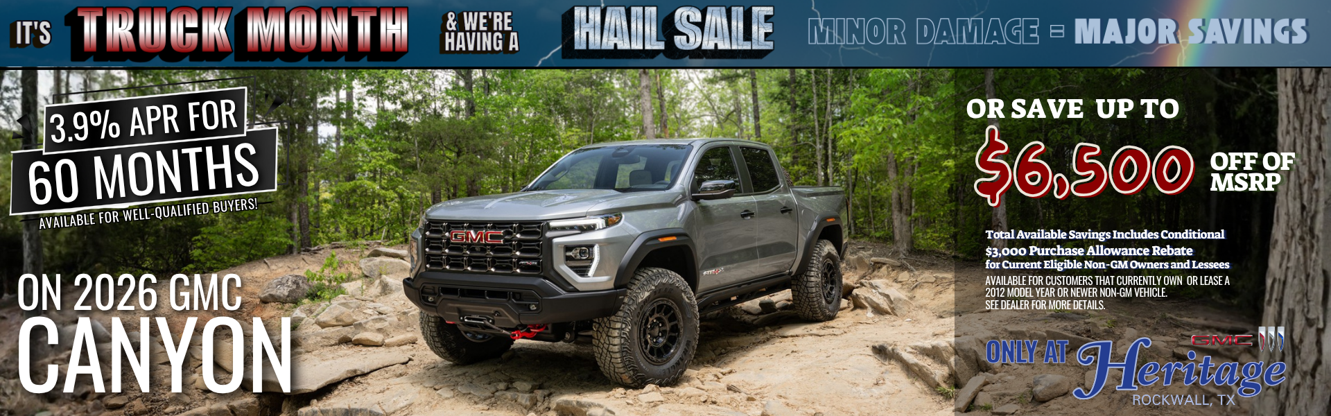 3.9% APR for 60 Months available on 2026 GMC Canyon!