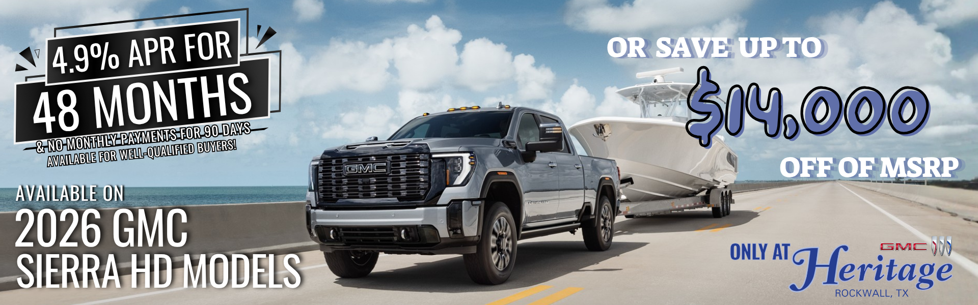 Save up to $14,000 off of MSRP on 2026 Sierra HD models!