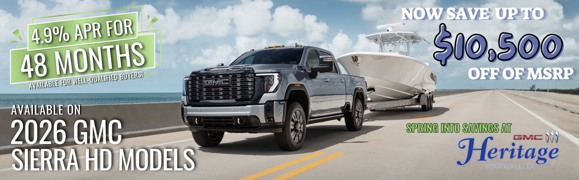 Save up to $10,500 off of MSRP on 2026 Sierra HD models!