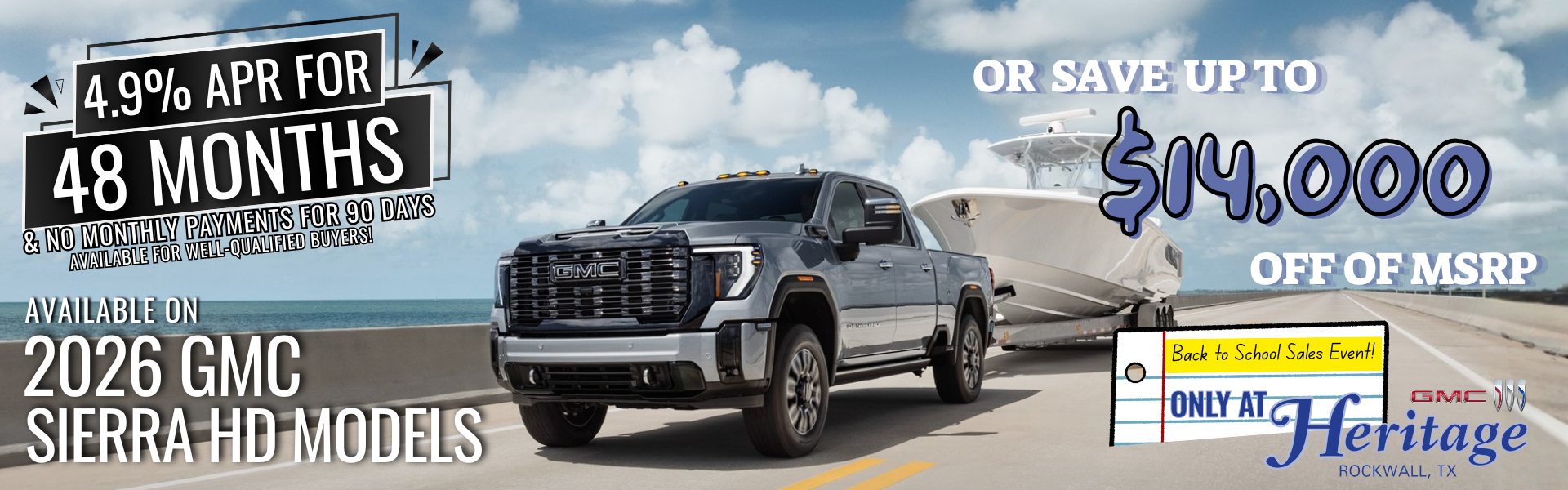 Save up to $14,000 off of MSRP on 2026 Sierra HD models!