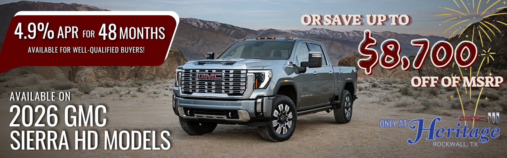 Save up to $8,700 off of MSRP on 2026 Sierra HD models!