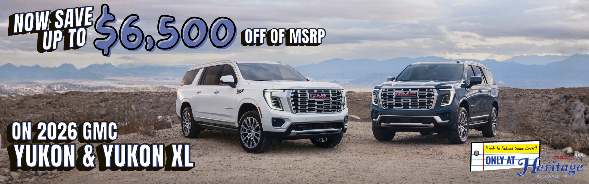 Save up to $6,500 OFF on select 2026 GMC Yukon & Yukon XL