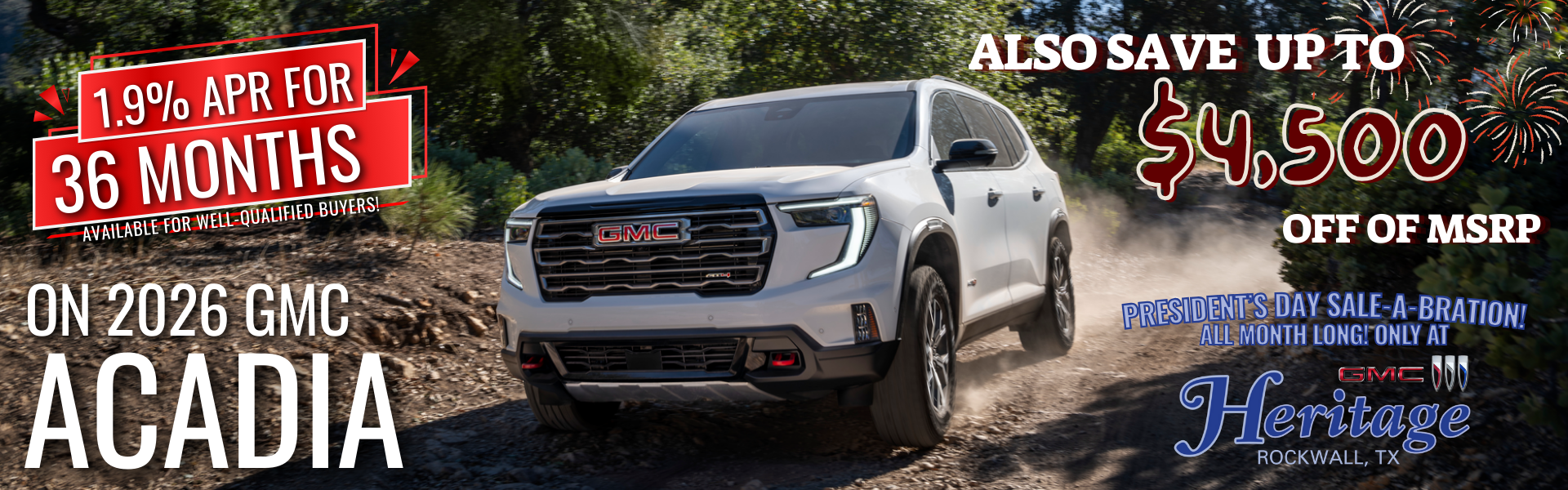 SAVE UP TO $4,500 OFF ON 2026 GMC ACADIA